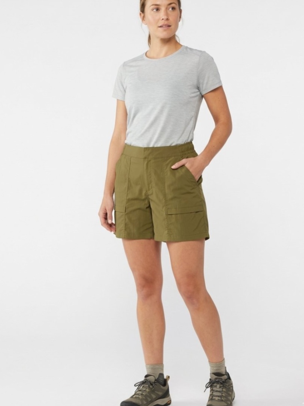 REI Co-op Outdoor Hiking Active Shorts Olive Green Size Medium